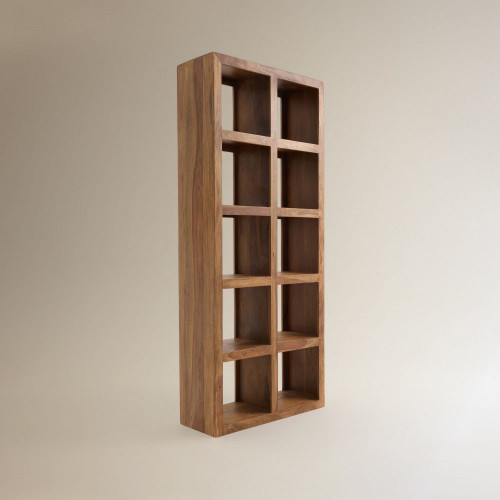 Estantería de madera de palisandro con 10 huecos Bombay EuroVolter Nogal