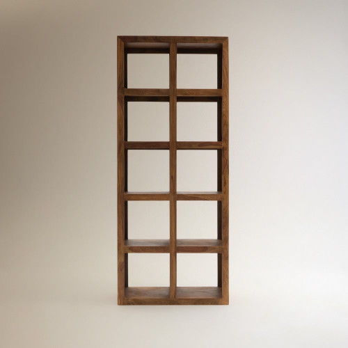 Estantería de madera de palisandro con 10 huecos Bombay EuroVolter Nogal