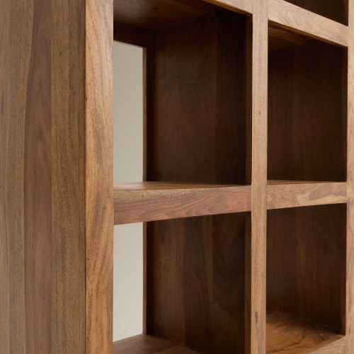 Estantería de madera de palisandro con 10 huecos Bombay EuroVolter Nogal