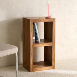 Estantería de madera de palisandro con 2 huecos Bombay EuroVolter Nogal