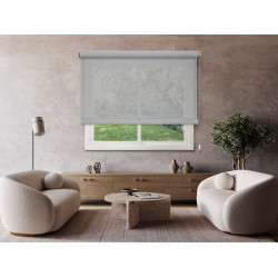 Estor enrollable screen 5% Industry de 240x250 PVC liso plata con cadena. Aislamiento térmico