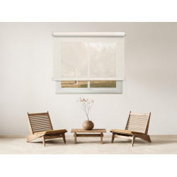 Estor enrollable screen 5% Lino de 150x250 PVC liso natural con cadena. Aislamiento térmico