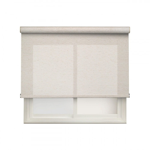 Estor enrollable screen 5% Lino de 150x250 PVC liso natural con cadena. Aislamiento térmico