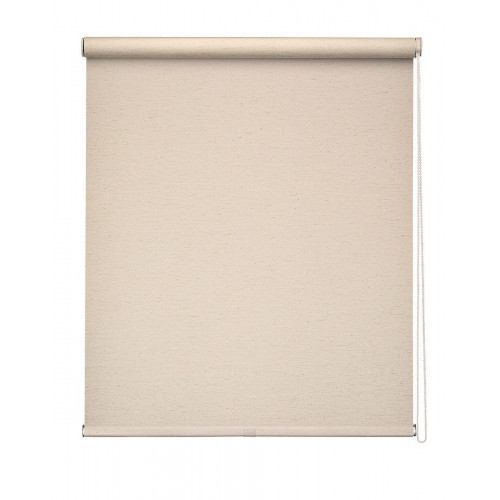 Estor enrollable screen 5% Lino de 240x250 PVC liso beige con cadena. Aislamiento térmico