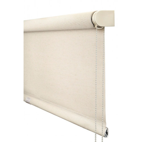 Estor enrollable screen 5% Lino de 240x250 PVC liso natural con cadena. Aislamiento térmico