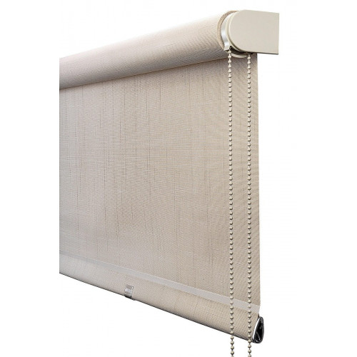Estor enrollable screen 5% Vetas de 240x250 PVC liso beige con cadena. Aislamiento térmico