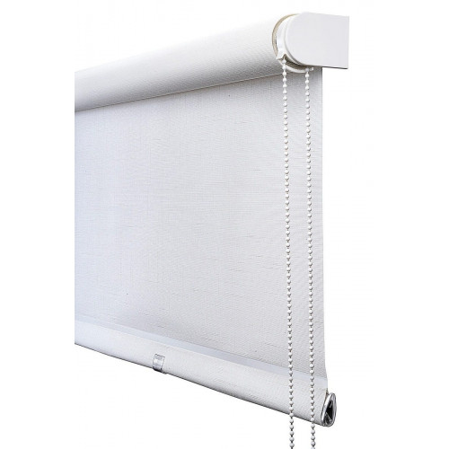 Estor enrollable screen 5% Vetas de 240x250 PVC liso blanco con cadena. Aislamiento térmico