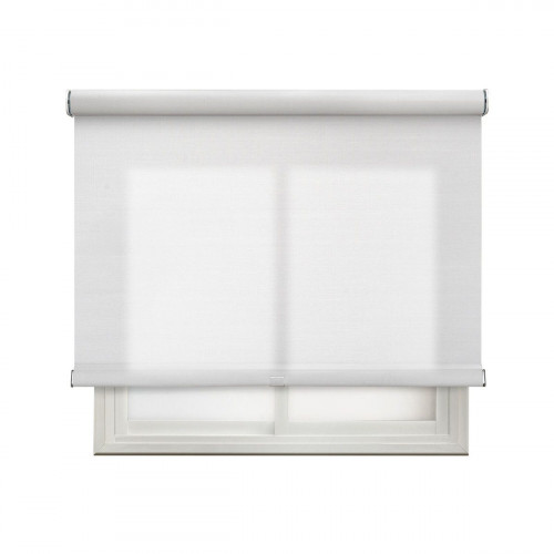 Estor enrollable screen 5% Vetas de 240x250 PVC liso blanco con cadena. Aislamiento térmico