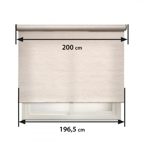 Estor enrollable translúcido Provenza de 200x250 poliéster liso beige/lino con cadena