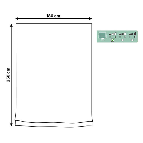 Estor plegable paquetto semi-transparente Fórum 180x250 cm poliéster liso blanco con cadena