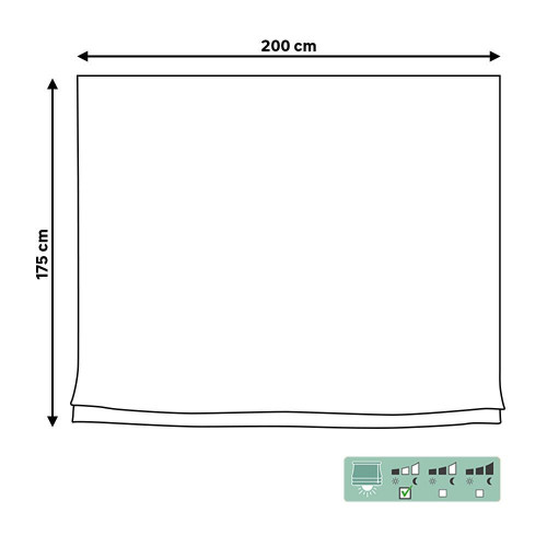 Estor plegable paquetto semi-transparente Fórum 200x175 cm poliéster liso blanco con cadena