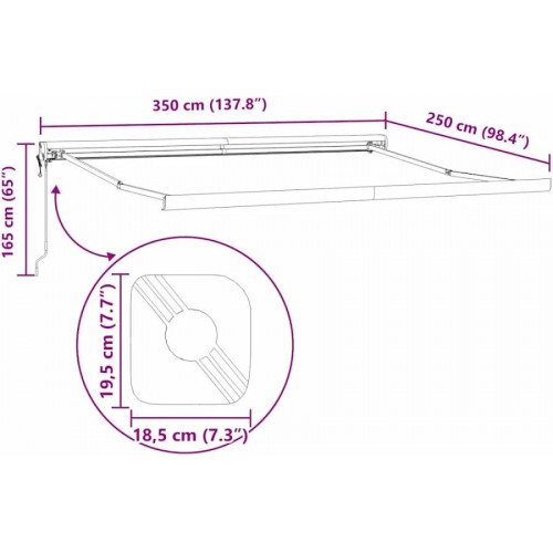 Estructura de toldo blanca de aluminio ×