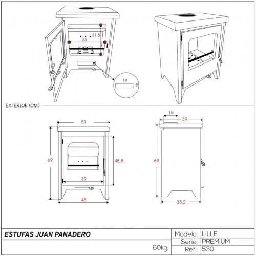 Estufa de leña Lille Juan Panadero