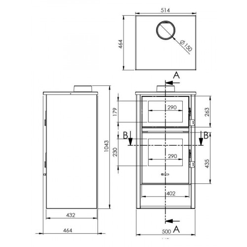 Estufa de Leña Lux con Horno inox