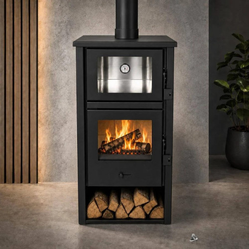 Estufa de Leña Lux con Horno inox