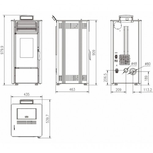Estufa de pellets 8,1kW