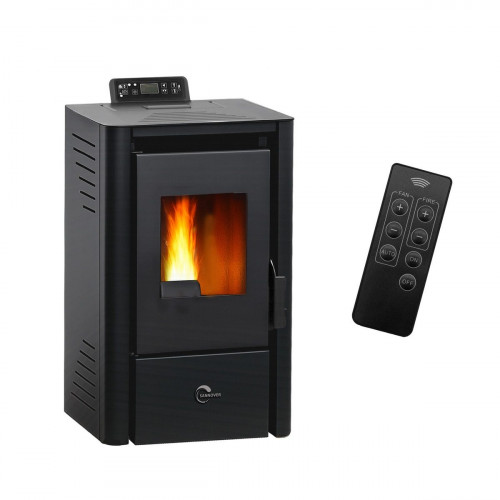 Estufa de pellets de aire Anita 9,4 kW Sannover Negro