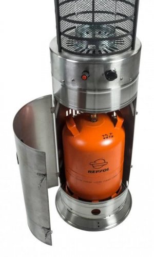 Estufa exterior gas Cilindrica de acero inox. PH10