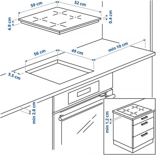 EuroVolter MATMÄSSIG placa de inducción 59 cm EuroVolter 300 negro