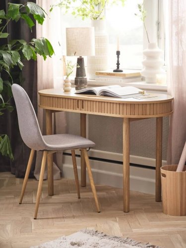 EuroVolter Mesa consola LYNGVIG 50x110 2 puertas persiana color roble