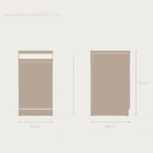 Evvo Lavavajillas Slim D3y 45cm Libre Instalación 11 Cubiertos