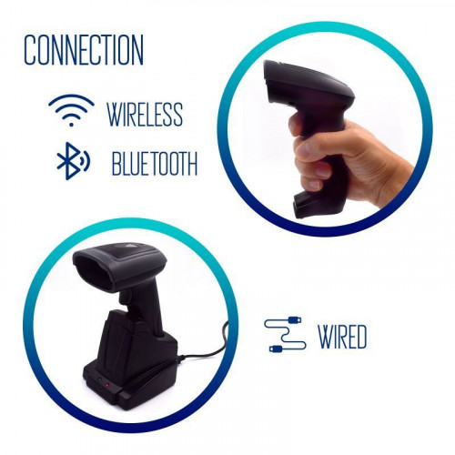 Ewent EW3440 Lector Códigos de Barras Inalámbrico 2D con Base Inteligente