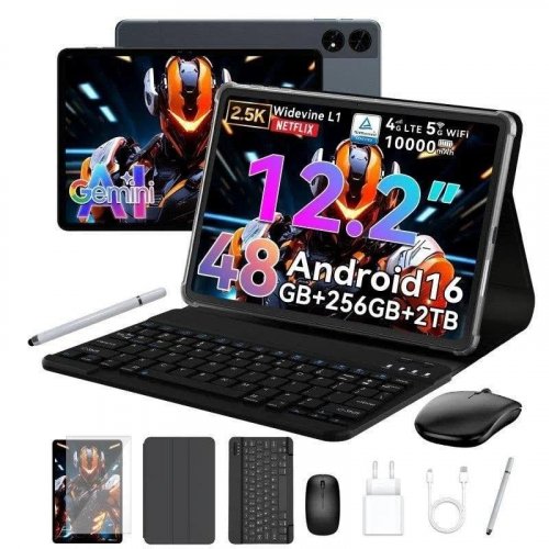 ExcitPower T60 Tablet 4G 12.2' 12GB 256GB Gris con Teclado y Stylus Pen