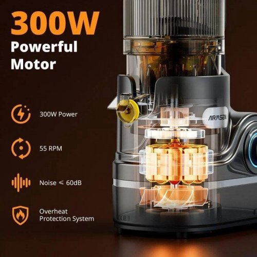 Exprimidor Lento Airmsen 300W 147mm 7+1 Etapas Negro