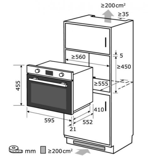 Exquisit EBM 4544 HI - Horno Microondas Integrado 44 Litros Grill 1750W Control Táctil  Negro/Inox