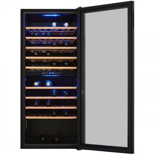 Exquisit WS2-114-GTE-160G - Vinoteca Dos Zonas 114 Botellas 129 x 55,2 x 57,5 Cm Clase G Negro