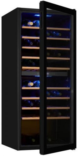 Exquisit WS2-114-GTE-160G - Vinoteca Dos Zonas 114 Botellas 129 x 55,2 x 57,5 Cm Clase G Negro