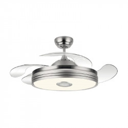 Fabrilamp Matanuska Ventilador de Techo Bluetooth con Luz LED y Mando 32W Níquel