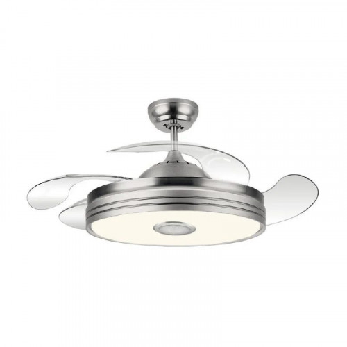 Fabrilamp Matanuska Ventilador de Techo Bluetooth con Luz LED y Mando 32W Níquel