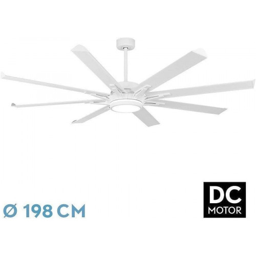 FABRILAMP Ventilador Dc Grado 30w+15w Blanco 8 Aspas Aluminio