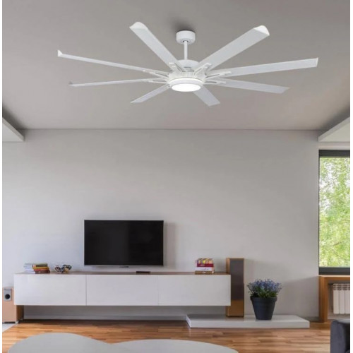 FABRILAMP Ventilador Dc Grado 30w+15w Blanco 8 Aspas Aluminio