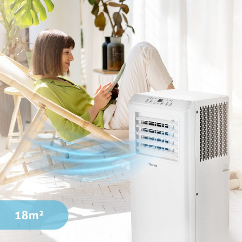 Fácula - Aire acondicionado portátil Polar 7000BTU | Ventilación+deshumidificación | Temporizador | Mando | Asa y Ruedas