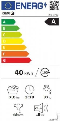 Fagor 3FE-7712 Lavadora carga frontal 7 kg 1200 rpm Blanco