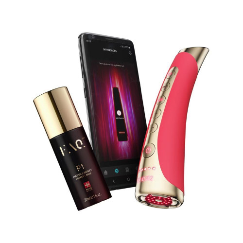 FAQ™ 102 Dispositivo profesional de rejuvenecimiento facial con radiofrecuencia, electroestimulación muscular y terapia de luz LED Pink Ruby Pink Ruby