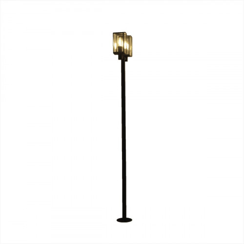 Farola de jardín exterior E27 Daroca Inspire 210 cm aluminio negro resistencia IP54