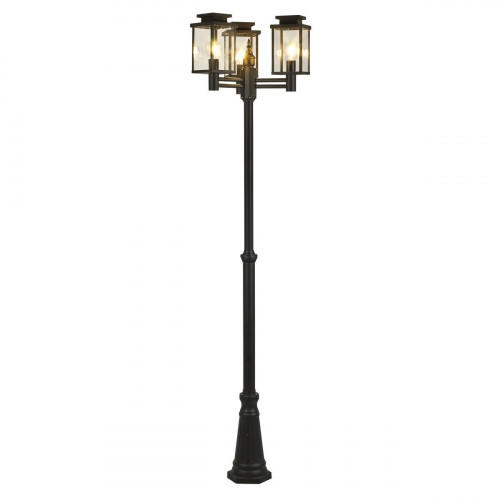 Farola de jardín exterior E27 Meadow Inspire 225 cm aluminio negro resistencia IP44