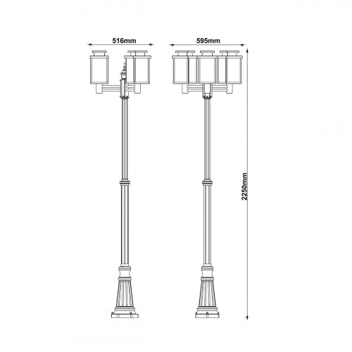 Farola de jardín exterior E27 Meadow Inspire 225 cm aluminio negro resistencia IP44