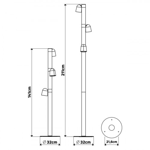 Farola de jardín exterior GU10 Philly Inspire 211 cm verde resistencia IP44 giratorio