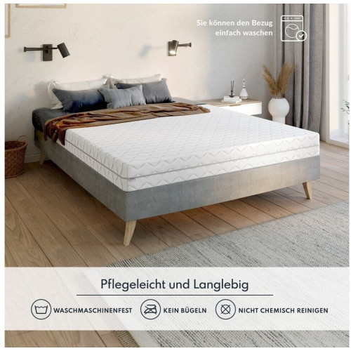 FDM Memory Colchón de Muelles Ensacados 140x200cm H2/H3 24cm, 7 Zonas de Confort