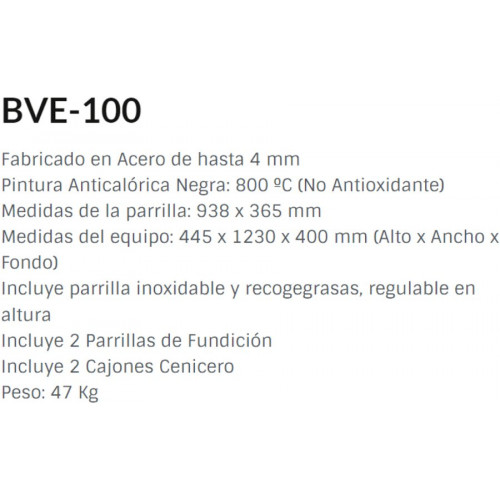 Federico Mahora Barbacoa de Carbón y Leña con Elevador