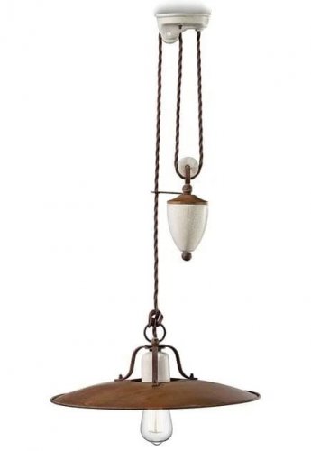 Ferroluce Grunge Lámpara colgante ajustable