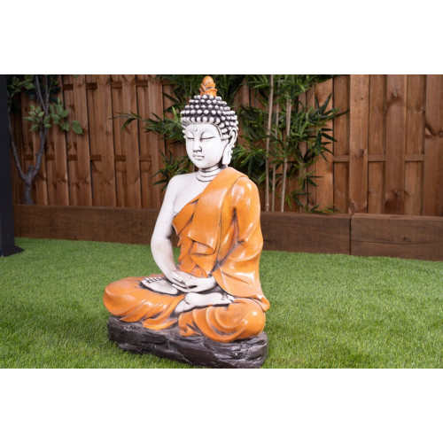 Figura decorativa Buda sereno 73 cm naranja