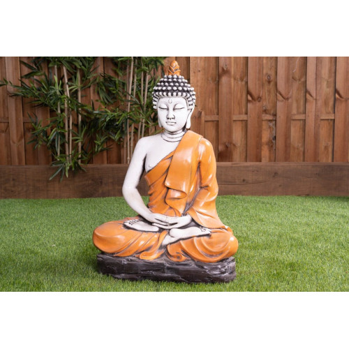 Figura decorativa Buda sereno 73 cm naranja