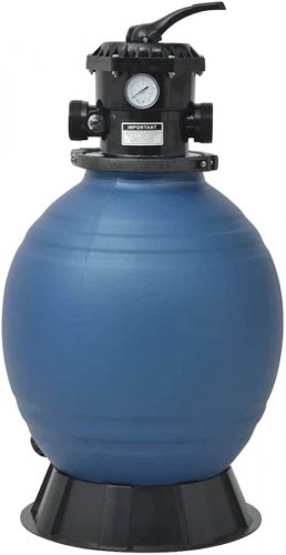 Filtro de arena de piscina válvula de 6 posiciones Azul Vidaxl
