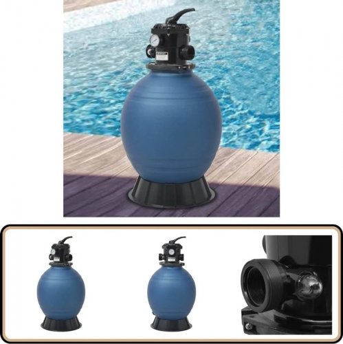 Filtro de arena de piscina válvula de 6 posiciones Azul Vidaxl