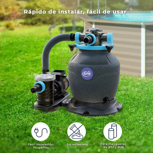 Filtro de arena Gre Depuradora piscina con bomba